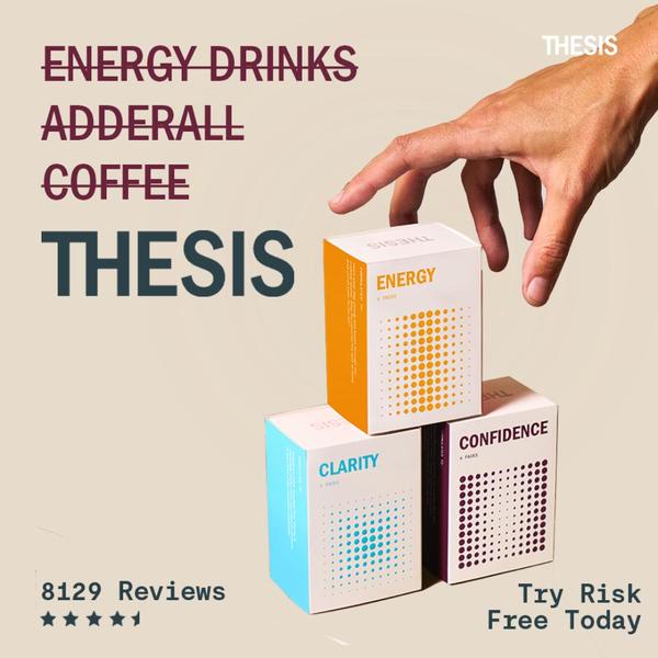 This ad creative positions the product against traditional stimulants by using a strike-through list of common energy sources, emphasizing a better alternative.